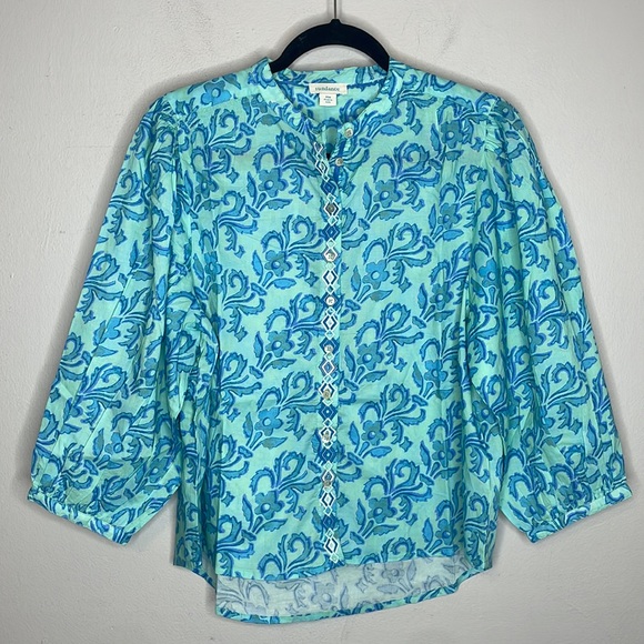 Sundance | Faron Aqua Print Top - Picture 2 of 8